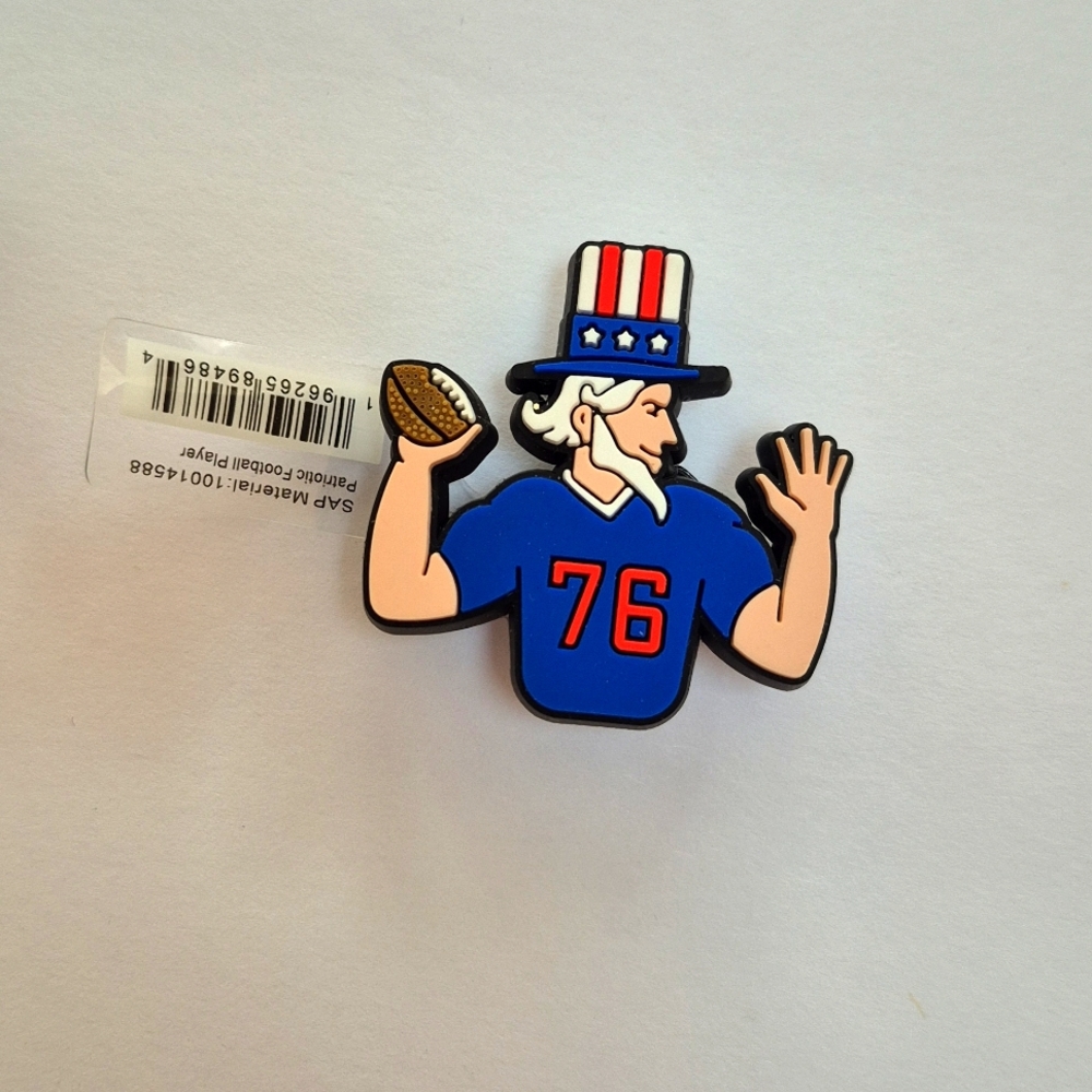 Crocs Charm Jibbitz Uncle Sam Football Patriotic Americana